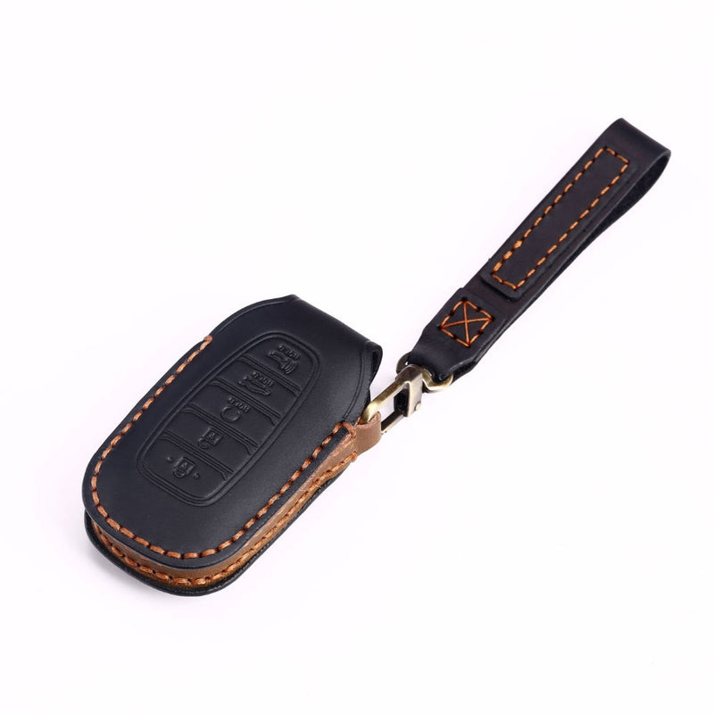 Load image into Gallery viewer, Hyundai Handcrafted Genuine Leather Car Key Fob Protective Case Cover For Santa Fe, Tucson, Palisade, Kona, Santa Fe, Azera
