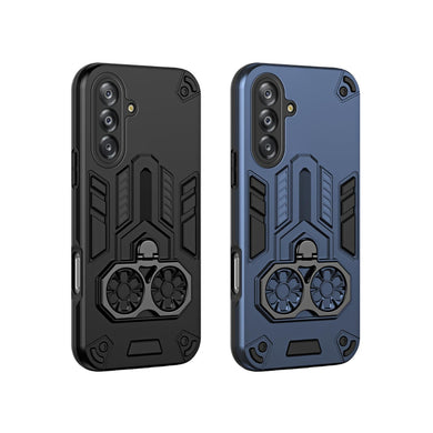 Samsung Galaxy A17 (SM-A176) - Double-Ring Holder PC Hybrid TPU Phone Case