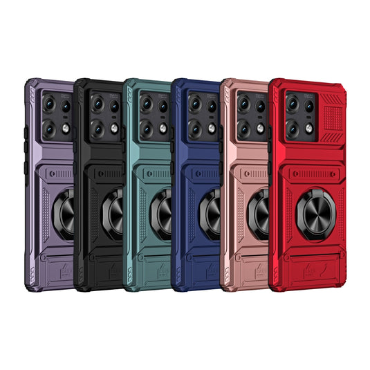 Motorola Moto Edge 50 Pro - TPU+PC Shockproof Card Slot Phone Case with Metal Ring Holder