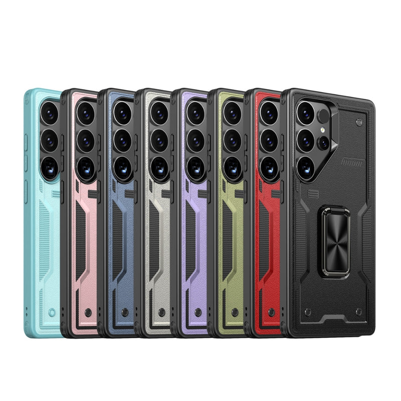 Load image into Gallery viewer, Samsung Galaxy S21 5G (SM-G991) - TPU+PC 2-in-1 Material Shockproof Protective Case with Metal Rotating Stand
