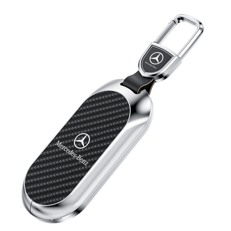 Cargue la imagen en el visor de la galería, Mercedes Benz Zinc Alloy + Carbon Fiber Texture Car Key Fob Case Cover For Benz A, B, C, E, S, G-Class, GLA, GLB, GLC, GLE, GLS, CLA, CLS, EQC
