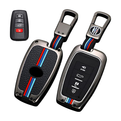 Toyota Metal Shell & Soft Silicone Full Protection Car Key Fob Case Cover For Camry RAV4 Highlander Avalon C-HR Prius Corolla