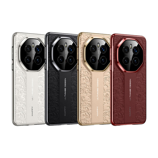 Honor Magic6 Pro (BVL-AN16, BVL-N49) - Cloud Dragon Pattern Plain Leather PC Phone Case