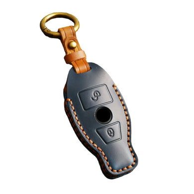 Mercedes Benz Handcrafted Genuine Leather Car Key Fob Protective Cover Case For Benz A, B, C, E, S-Class, GLC, GLE, GLK
