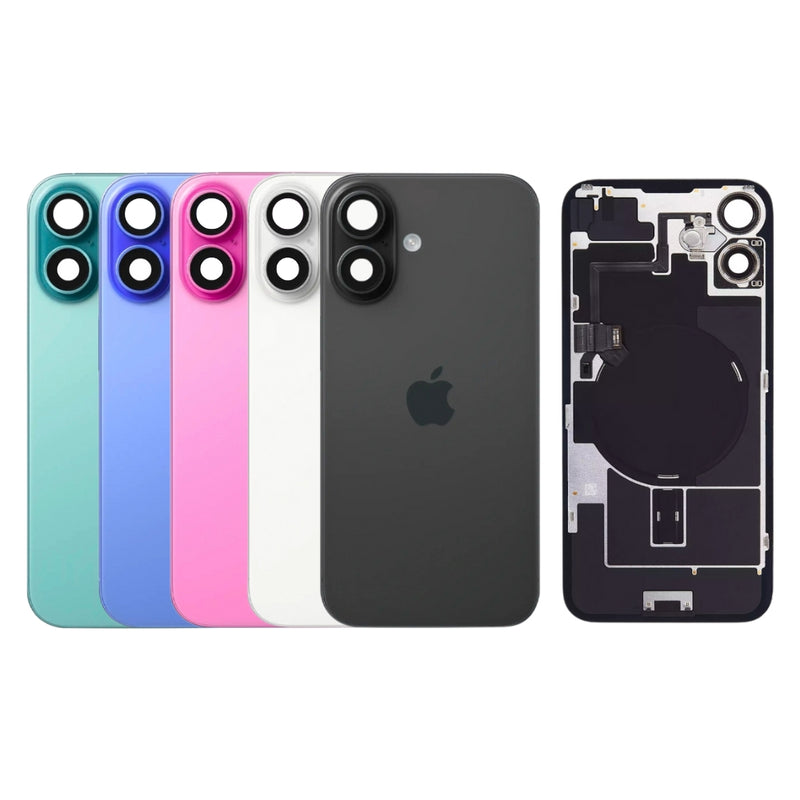 Load image into Gallery viewer, [Assembly With Flex] Apple iPhone 16 - Back Rear Glass With Steel Plate With Wireless NFC Charging MagSafe Magnet &amp; Flashlight Flex - Polar Tech Australia
