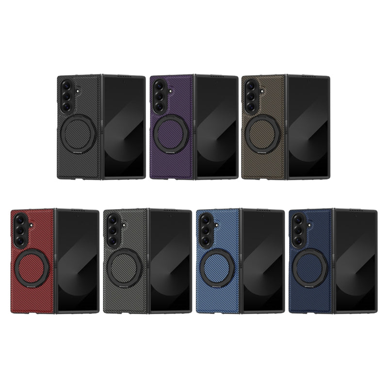 Load image into Gallery viewer, Samsung Galaxy Z Fold8 Ultra 5G - Aramid Fiber Magnetic Phone Case with 360° Rotating Stand
