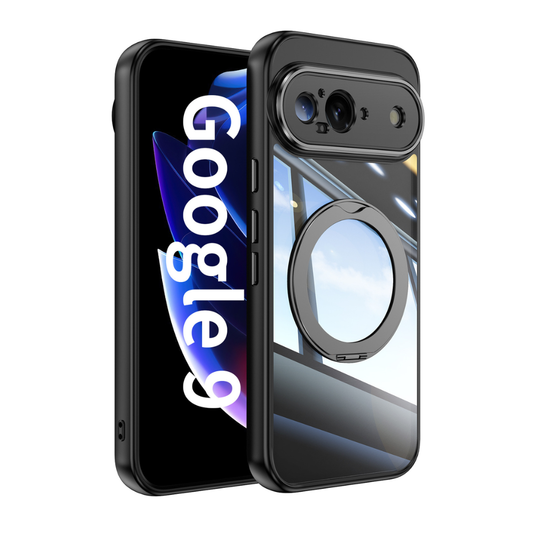 [Magnetic Kickstand] Google Pixel 9A - Matte 360° Rotatable TPU + PC + Metal Transparent Shockproof Phone Case - Polar Tech Australia