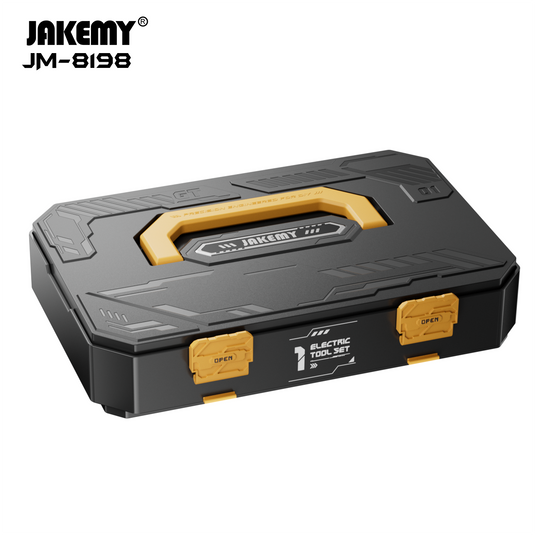 [JM-8198] Jakemy 135-in-1 Modular Manual Toolbox with Electric Screwdriver Handle & 117 Precision Bits