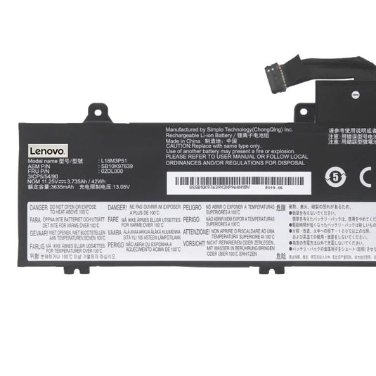 [L18M3P72] Lenovo ThinkPad X13 YOGA GEN 1-20SX001VCA/20NN000YCA Replacement Battery - Polar Tech Australia