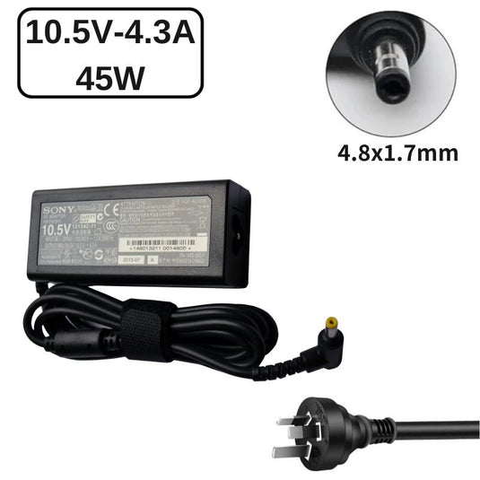 [45W/10.5V-4.3A][4.8x1.7] Sony VAIO Duo 11 SVD11213CXB VAG-AC10V8  AC Power Adapter Laptop Wall Charger (AU Plug) - Polar Tech Australia