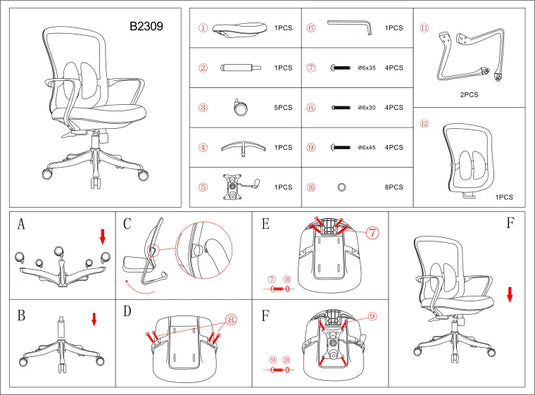 [B2309] Deluxe Ergonomic Adjustable Comfortable Office Chair - Polar Tech Australia