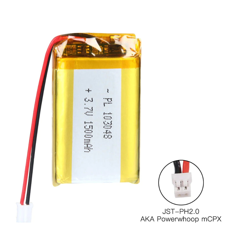 Cargue la imagen en el visor de la galería, [PH2.0-JST Connector][103048] Universal 1500mAh 3.7V Rechargeable Li-Ion Lithium Polymer Battery - Polar Tech Australia

