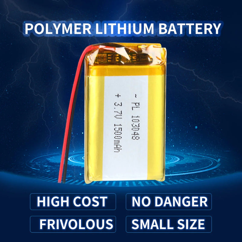 Cargue la imagen en el visor de la galería, [PH2.0-JST Connector][103048] Universal 1500mAh 3.7V Rechargeable Li-Ion Lithium Polymer Battery - Polar Tech Australia
