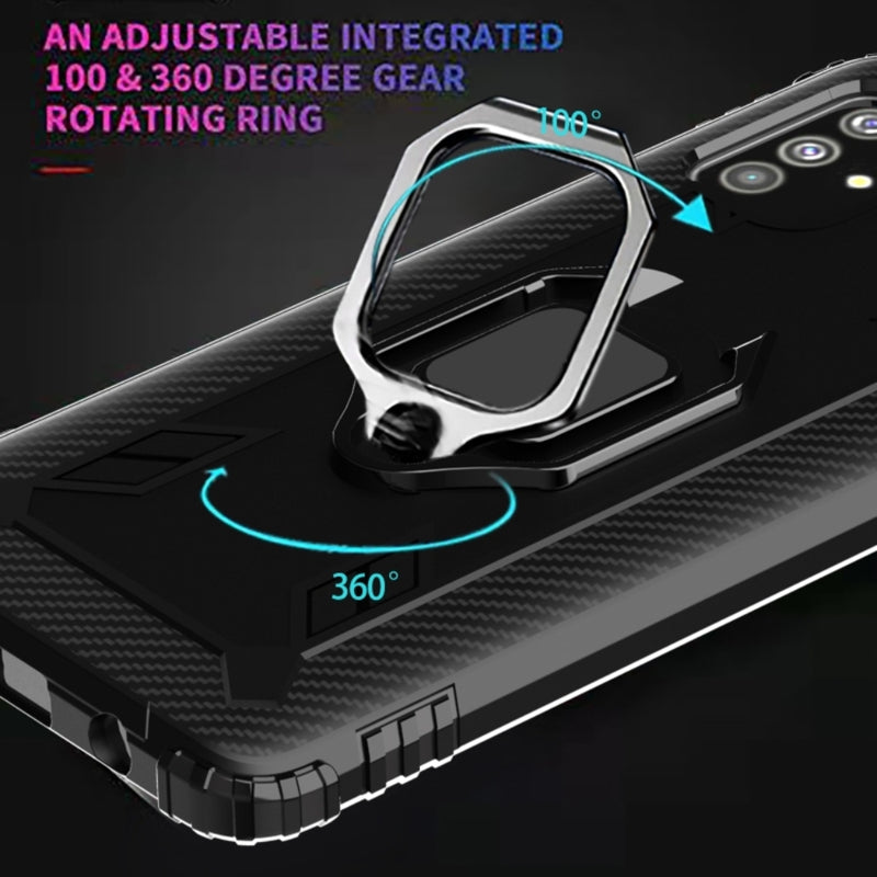 Load image into Gallery viewer, OPPO A91 / Reno3 - Carbon Fiber Protective Case with 360 Degree Rotating Ring Holder - Polar Tech Australia
