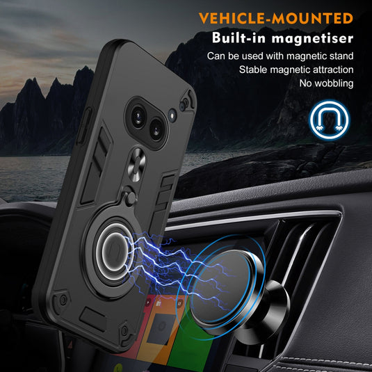 Nothing Phone (2a) Plus - Metal Ring 360 Degree Rotating Holder PC Hybrid TPU Phone Case - Polar Tech Australia