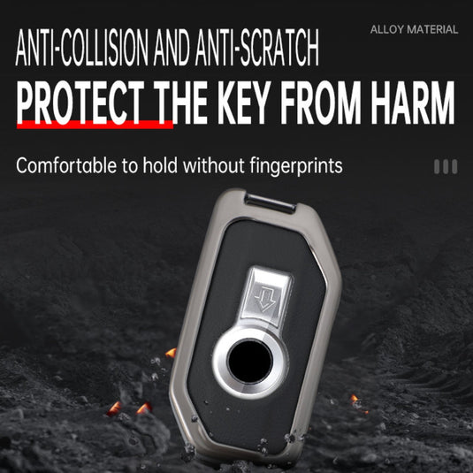 BMW Motorcycle Zinc Alloy + Leather Protection Car Key Fob Case Cover For R1200GS, R1250GS, R1200RT, K1600, K1600B