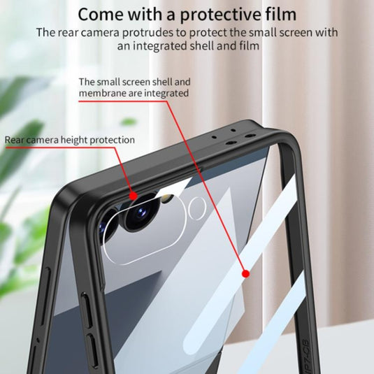 Samsung Galaxy Z Flip7 5G - Integrated Ultrathin Shockproof Phone Case with Ring Wrist Strap