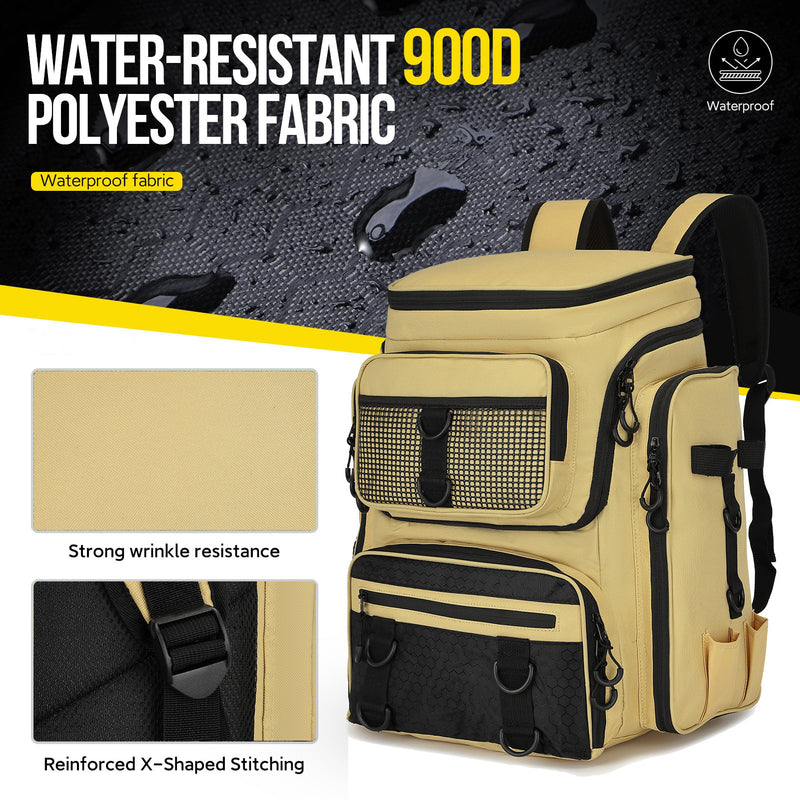 Cargue la imagen en el visor de la galería, Fishing Backpack with Rod Holder, Tackle Organizer Box &amp; Hiking Storage
