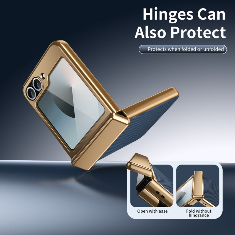 Load image into Gallery viewer, Samsung Galaxy Z Flip8 5G - Electroplated Vegan Leather Full-Body Shockproof Phone Case
