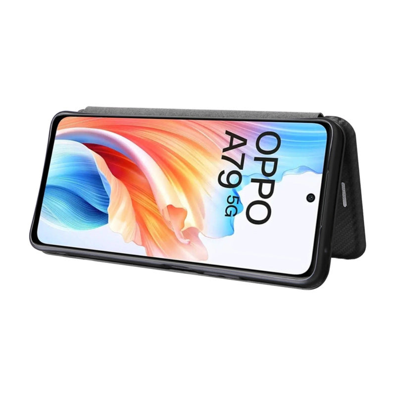Cargue la imagen en el visor de la galería, OPPO A79 5G (CPH2557, CPH2553) - Carbon Fiber Texture Flip Leather Phone Case - Polar Tech Australia
