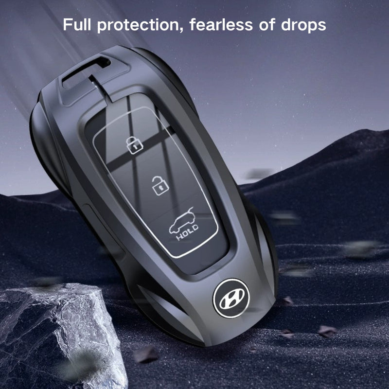 Load image into Gallery viewer, Hyundai Stylish Metal Car Key Fob Protective Case Cover For Tucson, Sport, Elantra, Santa Fe, ix35, ix25
