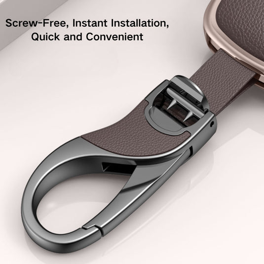 Mercedes Benz Aluminum Alloy Leather Car Key Fob Protection Case Cover For Benz A, C, E, S, G-Class, GLA, GLB, GLC, GLE, GLS, CLA, CLS, EQC