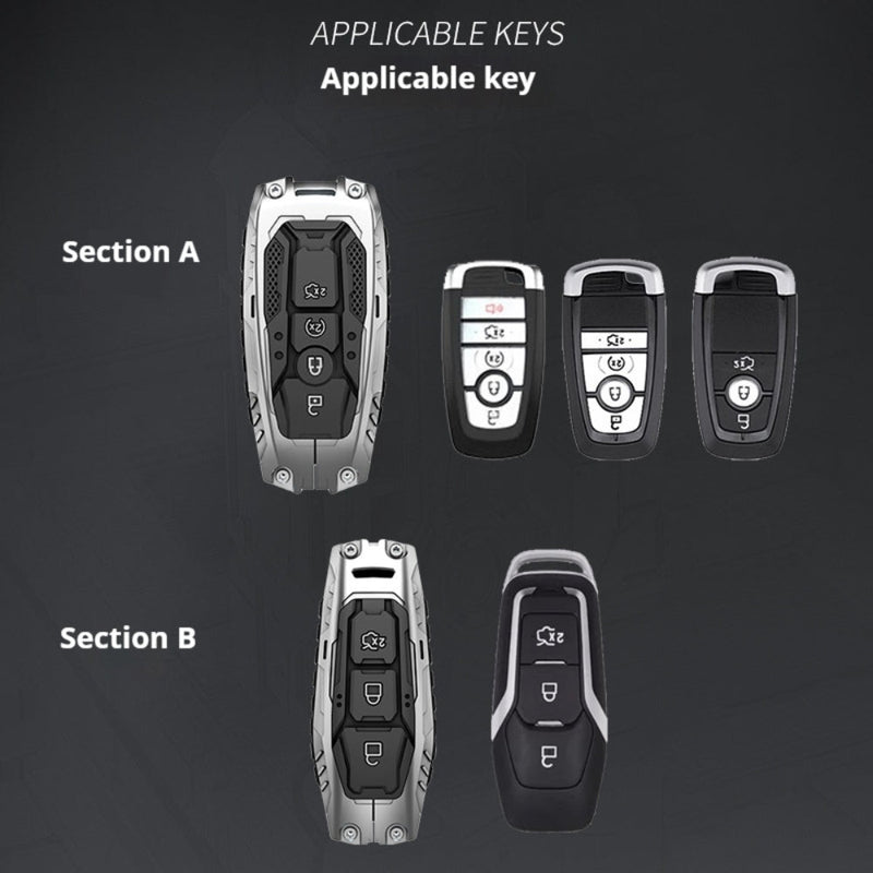 Chargez l&#39;image dans la visionneuse de la galerie, Ford Heavy-Duty Mecha Car Key Fob Case Cover For Mondeo, Focus, Mustang, Fusion, Raptor F-150, F-250, F-350, F-450, F-550, Edge, Explorer, Maverick

