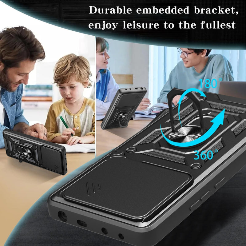 Load image into Gallery viewer, Motorola Moto Edge 60 Fusion - Heavy Duty Ring Holder Case with Shockproof &amp; Camera Guard Design - Polar Tech Australia

