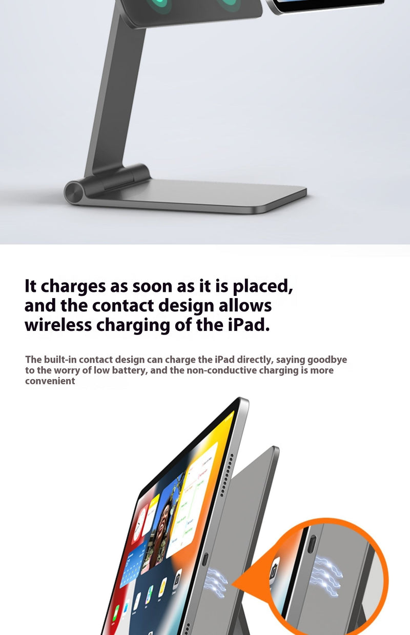 Load image into Gallery viewer, Magnetic wireless charging iPad stand with 18W contacts for charging magnetic tablets - Polar Tech Australia
