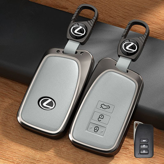 Lexus Aluminum Alloy + PU Leather Car Key Fob Case Cover For ES200, ES300h, RX350h, RX300, NX200, NX260 - Polar Tech Australia