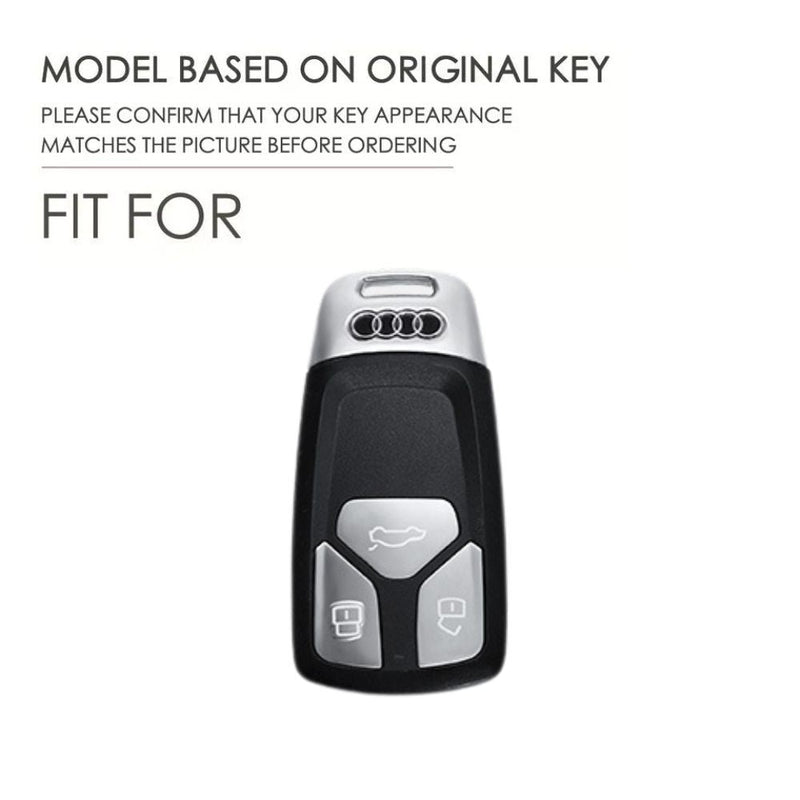 Load image into Gallery viewer, Audi Zinc Alloy + Leather Car Key Fob Case Cover For A4, A5, A6,A8, Q2, Q5, Q7
