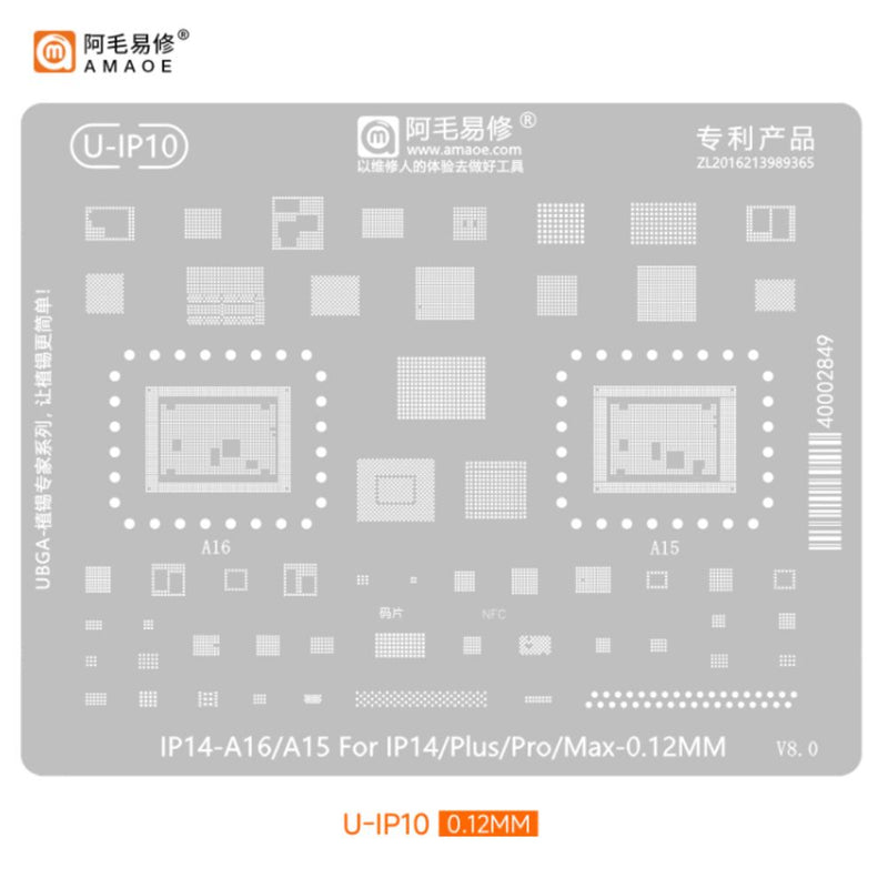 Load image into Gallery viewer, [Amaoe] [Stencil] BGA Reballing Solder Paste Stencil For iPhone CPU Universal Soldering Mesh - Polar Tech Australia
