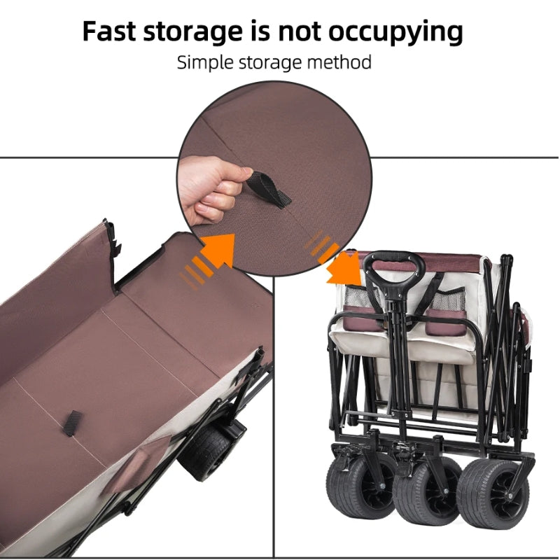 Load image into Gallery viewer, Extender Folding Cart Outdoor Extra Long Utility Large Capacity Wagon Cart Camping Picnic Trolley Beach Collapse Folding Cart - Polar Tech Australia
