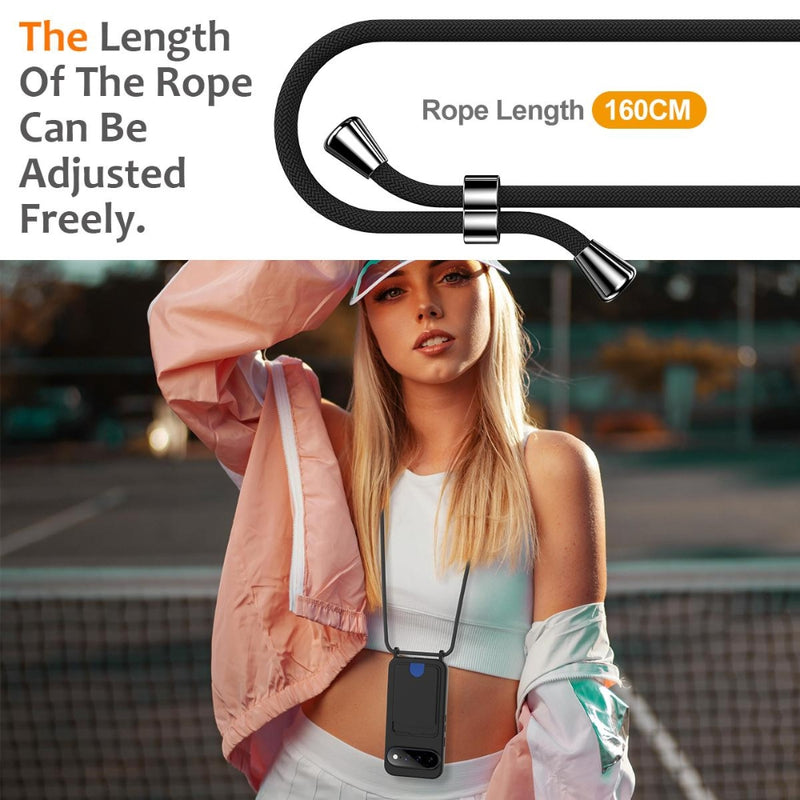 Load image into Gallery viewer, Google Pixel 11 Pro XL - Integrated Card Bag Solid Color Liquid Silicone Phone Case with Lanyard
