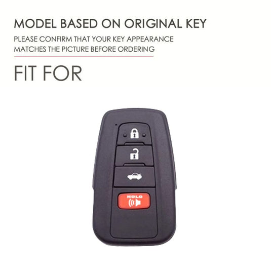 Toyota Full Metal Coverage + PU Leather Car Key Fob Case Cover For Camry, Corolla, RAV4, Highlander, C-HR, Prius, Avalon - Polar Tech Australia