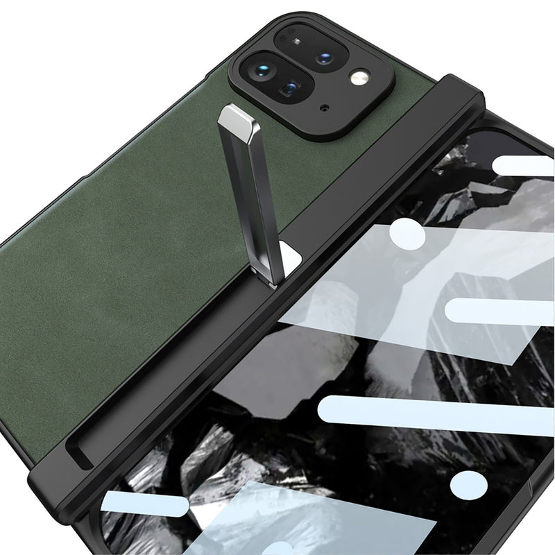 Cargue la imagen en el visor de la galería, Google Pixel 9 Pro Fold - Integrated Frosted Fold Hinge Leather Phone Case - Polar Tech Australia
