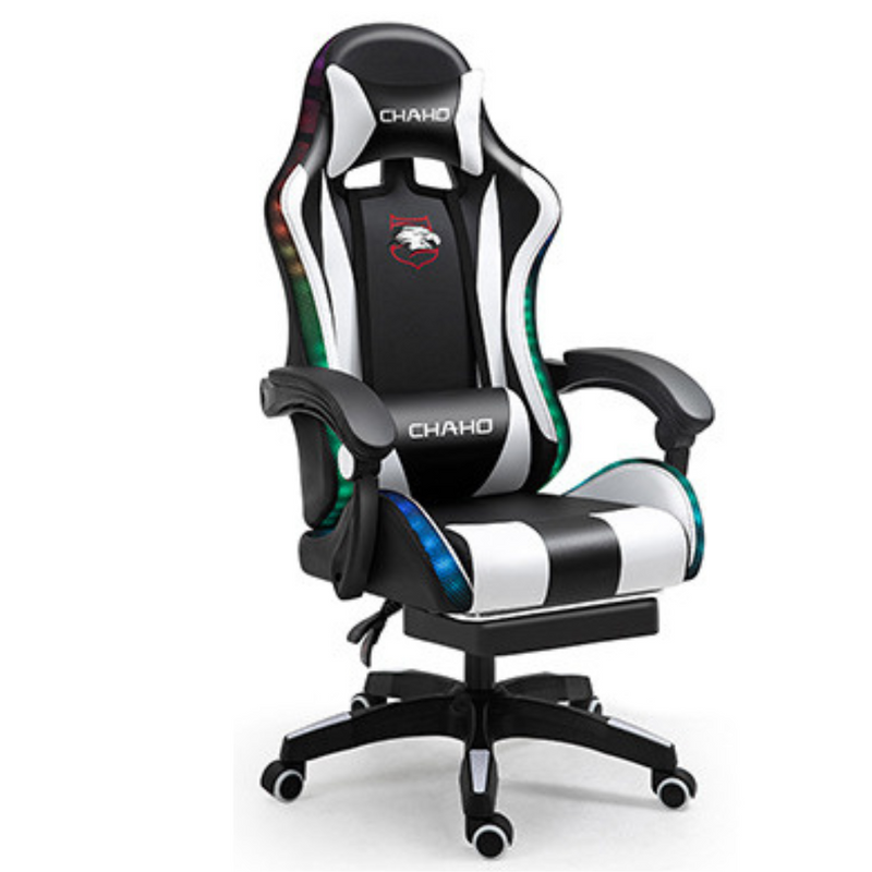Cargue la imagen en el visor de la galería, [Built-in RBG LED Light] PU Leather Latex Cushion Gaming Racing Chair Office Chair - Polar Tech Australia
