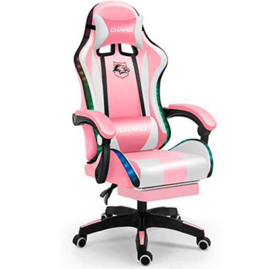 [Built-in RBG LED Light] PU Leather Latex Cushion Gaming Racing Chair Office Chair - Polar Tech Australia