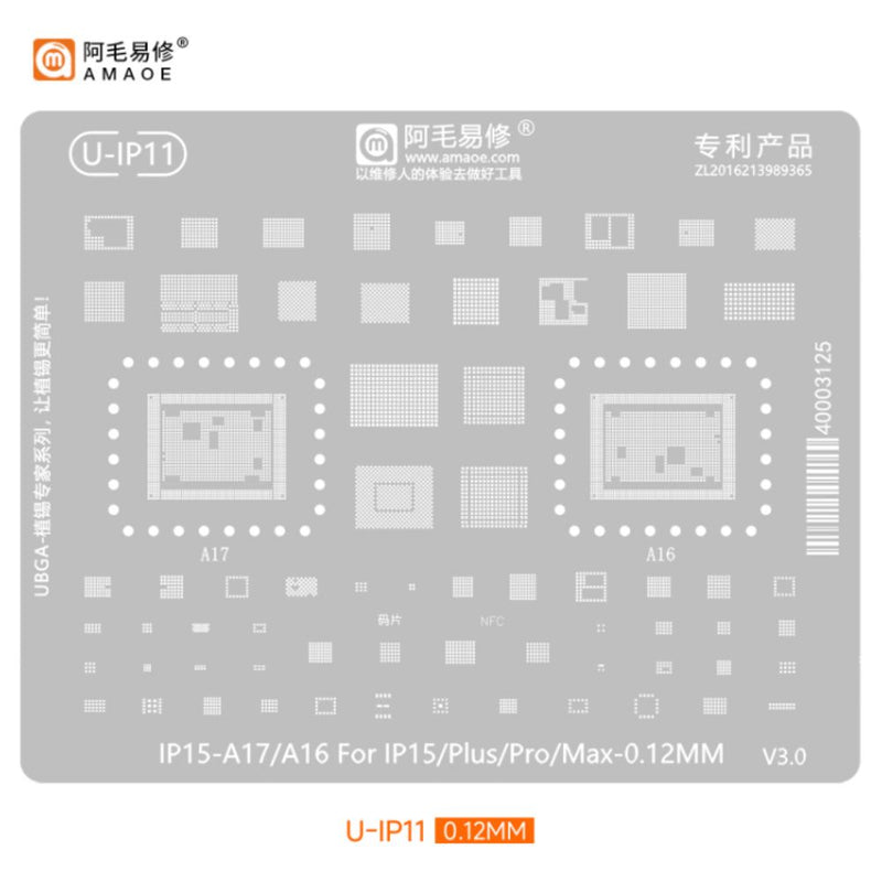 Load image into Gallery viewer, [Amaoe] [Stencil] BGA Reballing Solder Paste Stencil For iPhone CPU Universal Soldering Mesh - Polar Tech Australia
