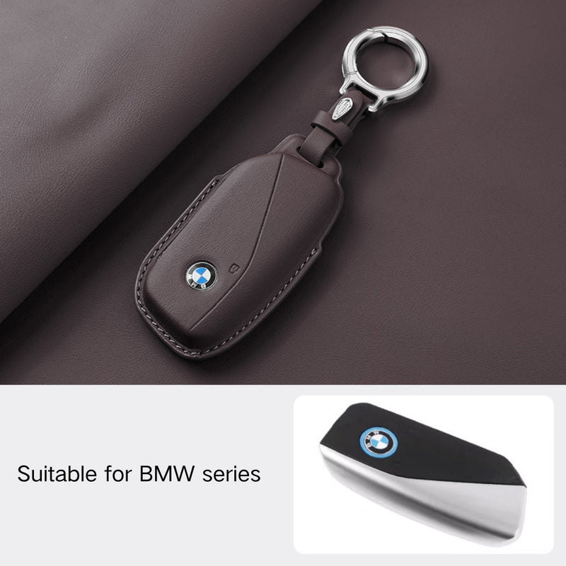 Load image into Gallery viewer, BMW Leather Car Key Fob Case Cover For 1, 2, 3, 5, 7 Series, X1, X3, X5, X6, X7, ix1, ix40, ix50, i8
