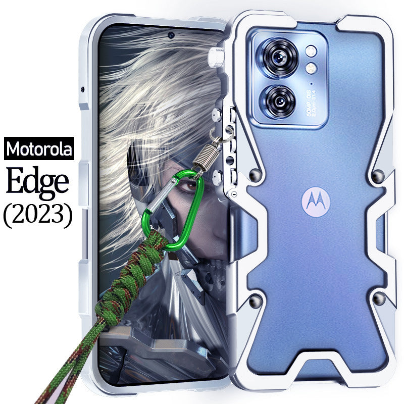 Cargue la imagen en el visor de la galería, [With Lanyard] Motorola Moto Edge 2023 - Metal Phone Border Mechanics Series Case - Polar Tech Australia
