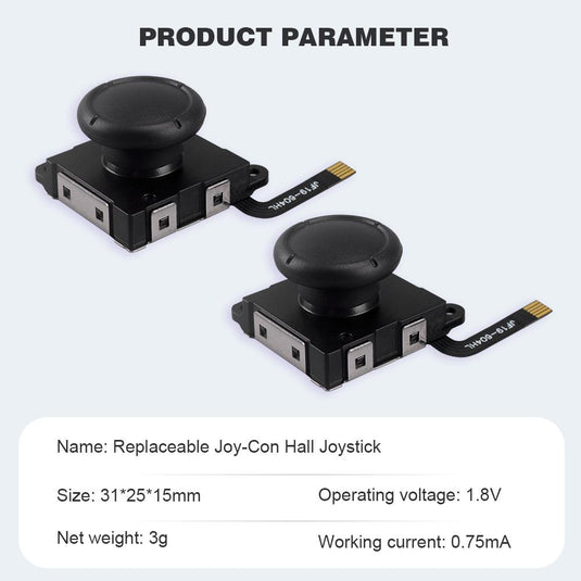Hall Effect Joystick for Nintendo Switch/OLED/Lite Joy-Con Electromagnetic Analog Stick with No Drift