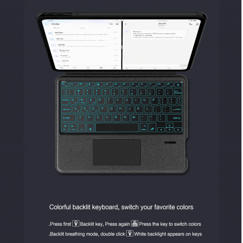 Load image into Gallery viewer, [With backlight] OPPO Pad Neo (OPD2302, OPD2303) - Detachable Smart Colorful Backlit Keyboard Case - Polar Tech Australia

