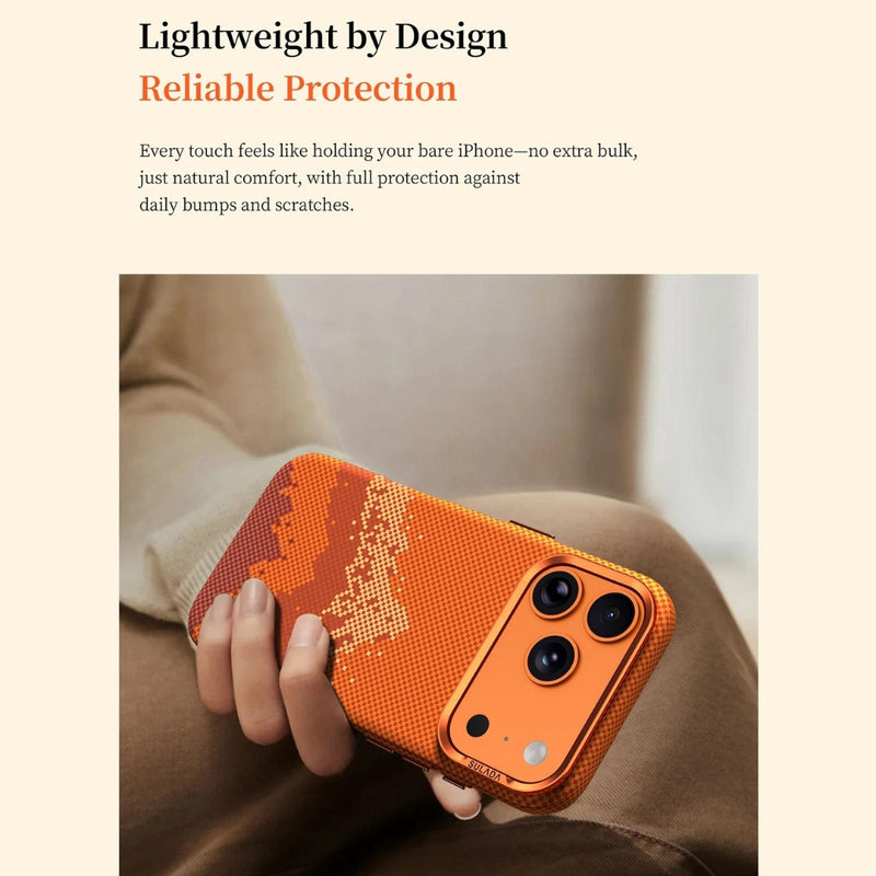 Load image into Gallery viewer, Apple iPhone 18 Pro - Kevlar Pixel Grid Texture Magnetic Phone Case
