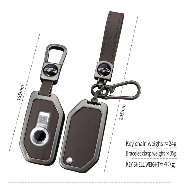 Load image into Gallery viewer, BMW Motorcycle Zinc Alloy + Leather Protection Car Key Fob Case Cover For R1200GS, R1250GS, R1200RT, K1600, K1600B
