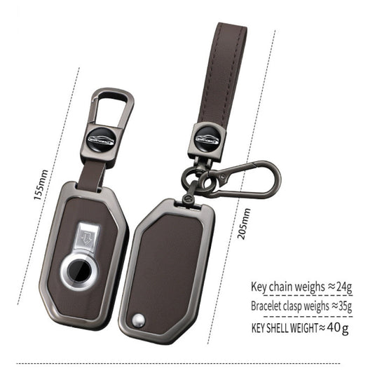 BMW Motorcycle Zinc Alloy + Leather Protection Car Key Fob Case Cover For R1200GS, R1250GS, R1200RT, K1600, K1600B