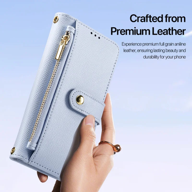 Load image into Gallery viewer, [Detachable][With Card Slot] Apple iPhone 17 - Detachable Magnetic Genuine Leather Wallet Case
