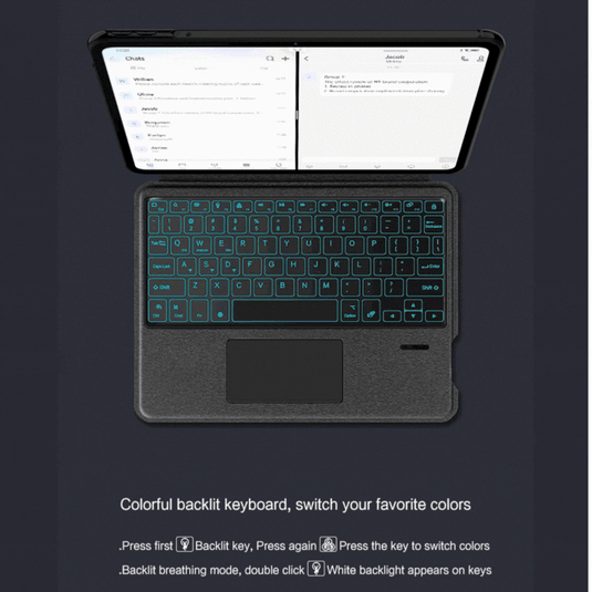 [With backlight] OPPO Pad Neo (OPD2302, OPD2303) - Detachable Smart Colorful Backlit Keyboard Case - Polar Tech Australia