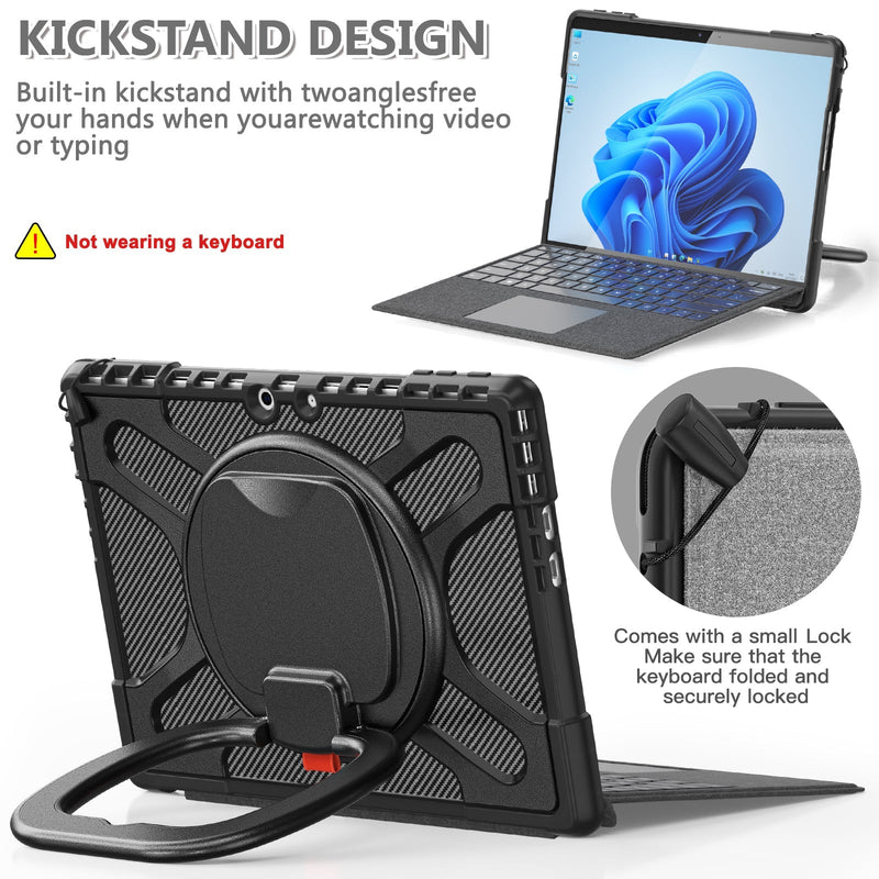 Load image into Gallery viewer, Microsoft Surface Pro 4/5/6/7/7 Plus - 360 Degree Rotate Shockproof Heavy Duty Tough Stand Case Cover With Pen Holder - Polar Tech Australia
