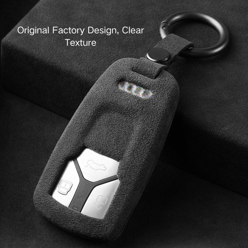 Load image into Gallery viewer, Audi Alcantara Remote Car Key Fob Case Cover For A4, A5, A6, Q5, Q7, S4, S5, S7
